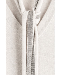 Brunello Cucinelli Cashmere Pullover With Embellished Scarf