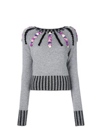 Olympia Le-Tan Cashmere Margot Embroidered Sweater
