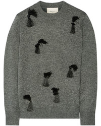 3.1 Phillip Lim Embellished Wool Yak And Cashmere Blend Sweater Gray