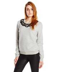 J.o.a. Joa French Terry Sweatshirt With Embellished Collar