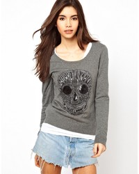 Only Embellished Knitted Skull Sweater