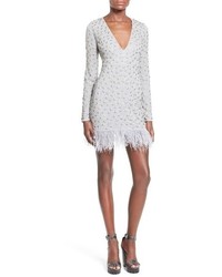 Missguided Embellished Feather Trim Minidress