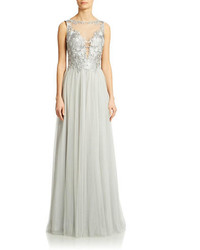 Basix II Basix Sequined Lace Bodice Gown