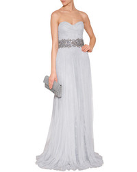 Marchesa Chantilly Lace Column Gown