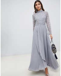 ASOS DESIGN Maxi Dress With Long Sleeve Embellished Bodice