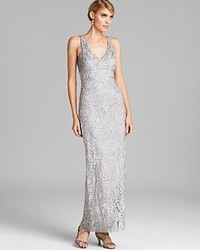 Sue Wong V Neck Beaded Gown