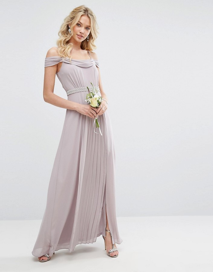 TFNC Wedding Cold Shoulder Embellished Maxi Dress, $95 | Asos | Lookastic