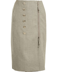 Altuzarra Sorrel Button Embellished Wool Blend Pencil Skirt