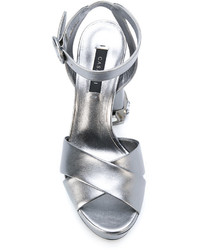 Casadei Crystal Embellished Platform Sandals