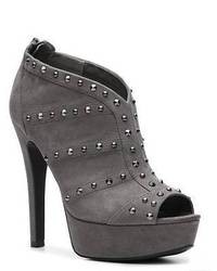 Grey Embellished Suede Ankle Boots