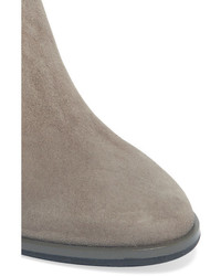 Jimmy Choo Harlow 80 Embellished Suede Ankle Boots Gray