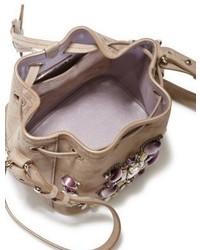Ralph Lauren Embellished Suede Drawstring Bag