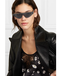 Poppy Lissiman Shield D Frame Crystal Embellished Acetate Sunglasses