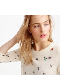 J.Crew Petite Tippi Sweater In Embellished Bee Print