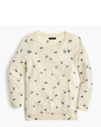 J.Crew Petite Tippi Sweater In Embellished Bee Print