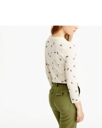 J.Crew Tippi Sweater In Embellished Bee Print