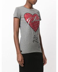 Philipp Plein Embellished Heart T Shirt