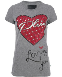 Philipp Plein Embellished Heart T Shirt