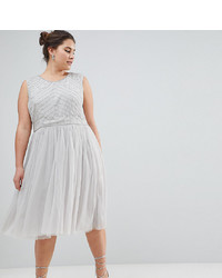 Lovedrobe Luxe Plus Lovedrobe Luxe Embellished Dress With Tulle Skirt