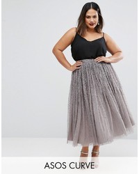 Asos Curve Curve Tulle Prom Skirt With Embellisht