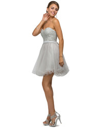 Dancing Queen Strapless Sweetheart Lace Corset Dress 9109