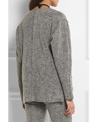 By Malene Birger Francoise Embellished Boiled Wool Blend Sweater Gray