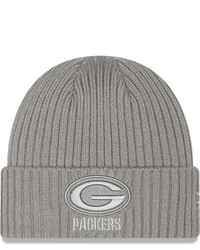 New Era Gray Green Bay Packers Core Classic Cuffed Knit Hat At Nordstrom