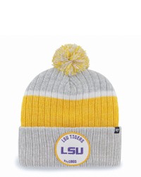 '47 Gray Lsu Tigers Holcomb Cuffed Knit Hat With Pom At Nordstrom