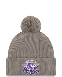 New Era Gray Sacrato Kings 2021 Nba Tip Off Team Color Pom Cuffed Knit Hat At Nordstrom