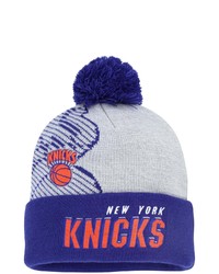 Mitchell & Ness Grayblue New York Knicks Hardwood Classics Draft Cuffed Knit Hat With Pom At Nordstrom