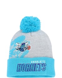 Mitchell & Ness Grayteal Charlotte Hornets Hardwood Classics Draft Cuffed Knit Hat With Pom At Nordstrom