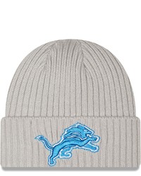 New Era Silver Detroit Lions Team Core Classic Cuffed Knit Hat At Nordstrom