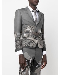 Thom Browne Embroidered Single Breasted Blazer