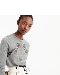J.Crew Jackie Cardigan Sweater With Embroidered Pheasants
