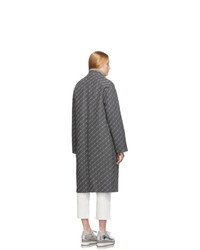 Stella McCartney Grey Wool Monogram Coat