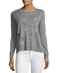 Joie Eloisa B Crewneck Long Sleeve Sweater W Embroidery