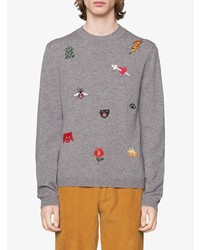 Gucci Embroidered Wool Knit Sweater