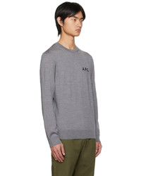 A.P.C. Gray Embroidered Sweater
