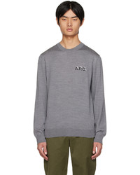 A.P.C. Gray Embroidered Sweater