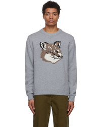 MAISON KITSUNÉ Grey Big Fox Head Sweater