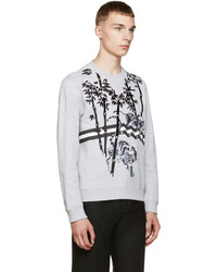 Kenzo Grey Embroidered Bamboo Tiger Sweatshirt