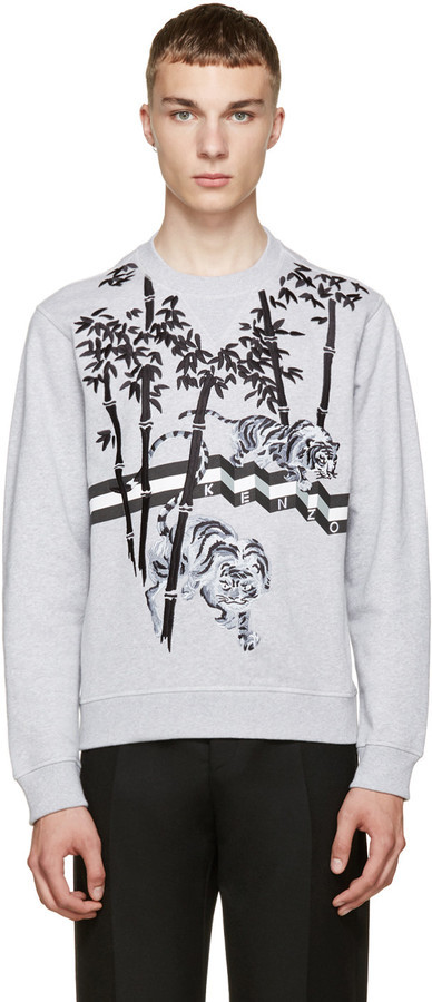 Kenzo Grey Embroidered Bamboo Tiger 