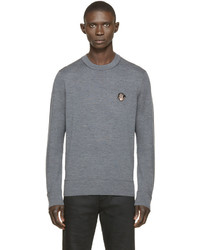 Givenchy Grey Knit Rottweiler Patch Sweater