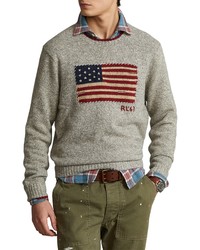 Polo Ralph Lauren Icon Flag Sweater In Fawn Grey At Nordstrom