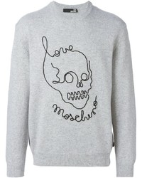 Love Moschino Logo Skull Sweater