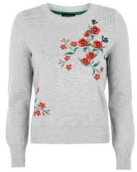 Topshop Poppy Embroidered Sweater