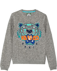 Kenzo Tiger Embroidered Cotton Jersey Sweatshirt