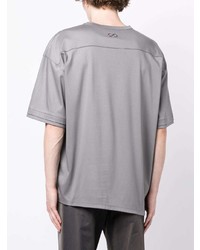 SONGZIO Asymmetric Embroidered Logo Cotton T Shirt