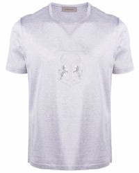 Corneliani Cotton Embroidered Crest T Shirt