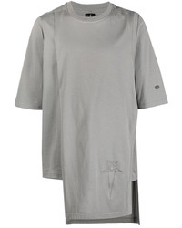 Rick Owens X Champion Embroidered Logo Asymmetric T Shirt